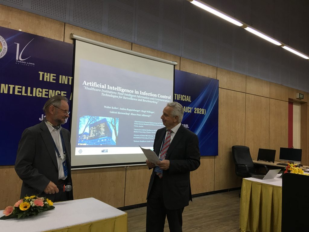 Activity 6: Prof. Dr. Walter KOLLER, MD, Medical University of Vienna, Austria answers on questions of Prof. K.P. Adlassnig - session chair of  Prof. Dr. Walter KOLLER’S keynote speech on “AI in Infection Control” at AICI 2020.
