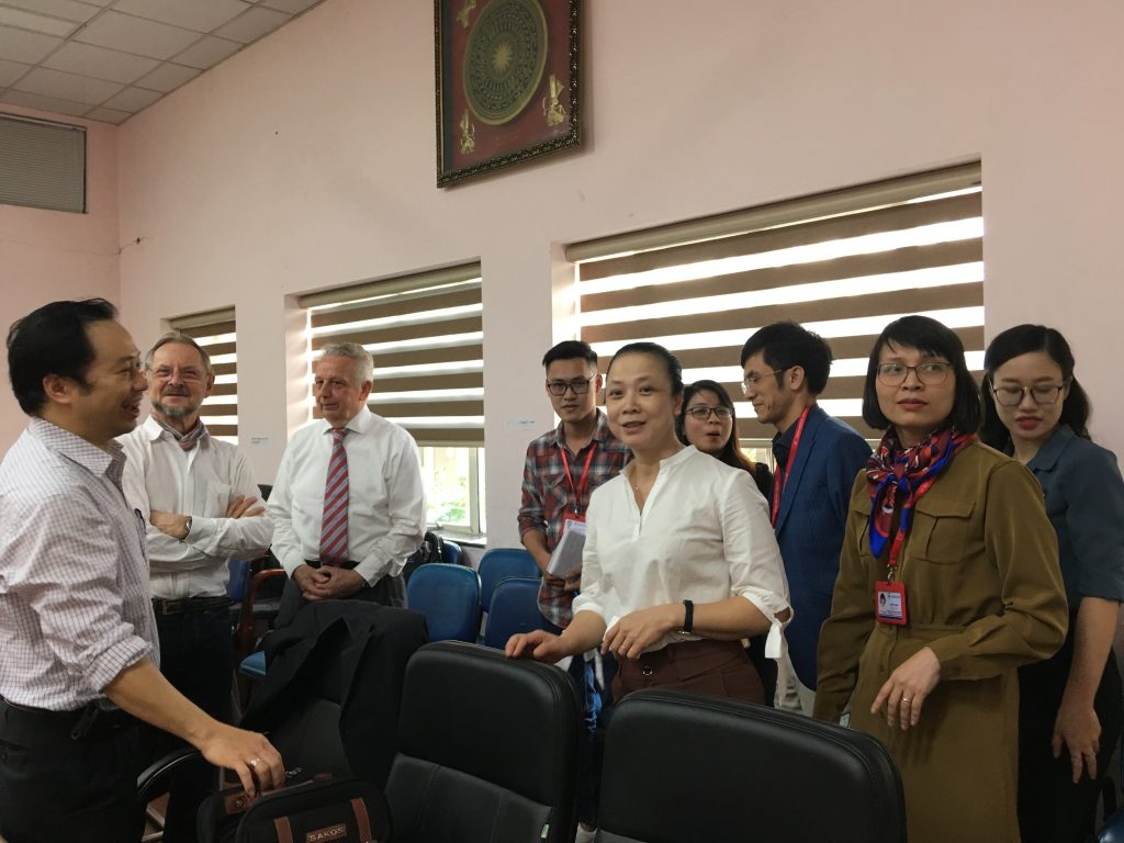 Activity 17: Prof. K.P. Adlassning and Prof. Walter KOLLER discuss with medical doctors at the Hanoi Medical  University Hospital during their visit.